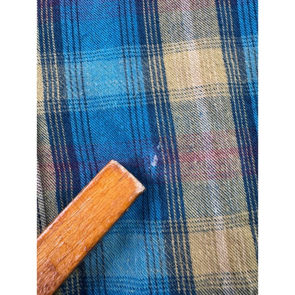 90s Levis Plaid Flannel Shirt Mens XL Blue Yellow Long Sleeve Cabincore Grunge - Picture 4 of 16